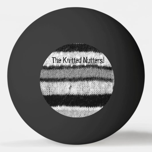 おもしろい編み白黒ストライプ糸 卓球ボール (正面)