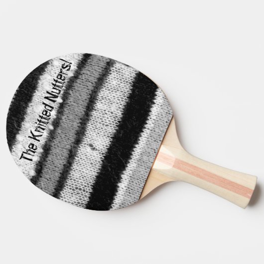 おもしろい編み白黒ストライプ糸 卓球ラケット (横)