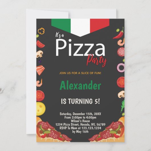 おもしろい編集可能フードテーマカー子供へドまたは大人 招待状 (正面)