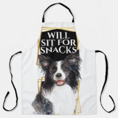 おもしろい縁どは軽食の水彩アート エプロン (正面)