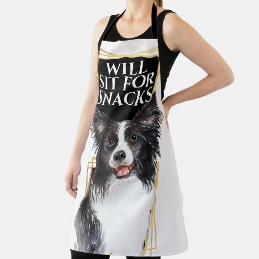 おもしろい縁どは軽食の水彩アート エプロン (インサイチュ)