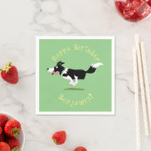 おもしろい縁どランニング犬 スタンダードカクテルナプキン (インサイチュ)