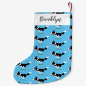 おもしろい縁どランニング犬 スモールクリスマスストッキング (裏面)