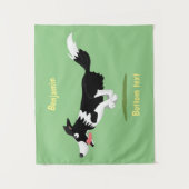 おもしろい縁どランニング犬 タペストリー (正面)