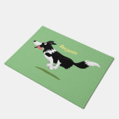 おもしろい縁どランニング犬 ドアマット (アングル)
