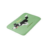 おもしろい縁どランニング犬 バスマット (アングル)