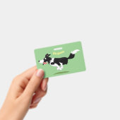 おもしろい縁どランニング犬 バッジ (手持ち)