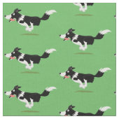 おもしろい縁どランニング犬 ファブリック (クローズアップ)