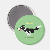おもしろい縁どランニング犬 マグネット (正面/裏面)