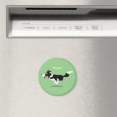 おもしろい縁どランニング犬 マグネット (インサイチュ (食洗機))