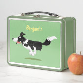 おもしろい縁どランニング犬 メタルランチボックス (インサイチュ)