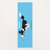 おもしろい縁どランニング犬 ヨガマット (正面)