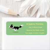 おもしろい縁どランニング犬 ラベル (インサイチュ)