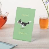 おもしろい縁どランニング犬 台座サイン (インサイチュ)
