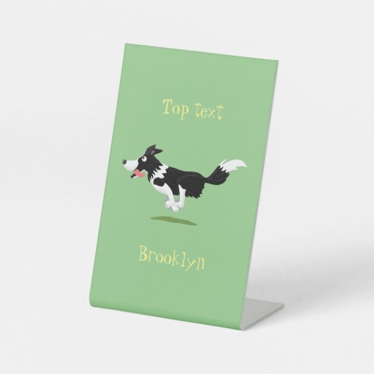 おもしろい縁どランニング犬 台座サイン (正面)
