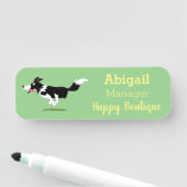 おもしろい縁どランニング犬 名札 (インサイチュ)