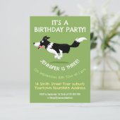 おもしろい縁どランニング犬 招待状 (スタンド正面)