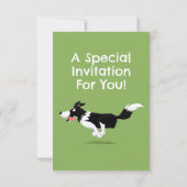 おもしろい縁どランニング犬 招待状 (裏面)