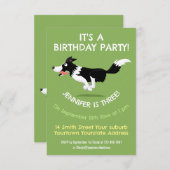 おもしろい縁どランニング犬 招待状 (正面/裏面)