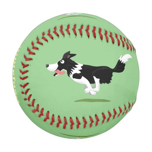 おもしろい縁どランニング犬 野球ボール (正面左)