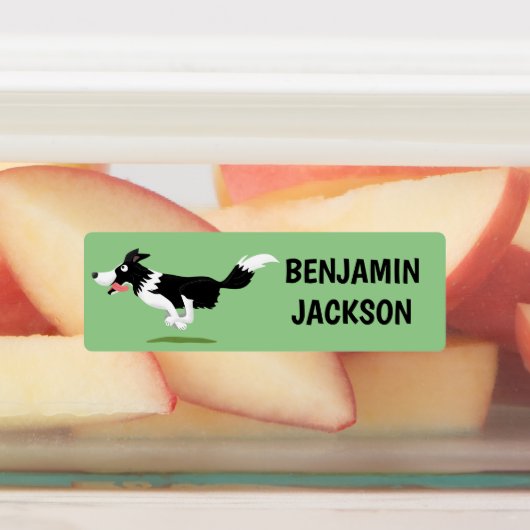 おもしろい縁どCollie犬のパーソナライズされた漫画 ラベル (貼付)