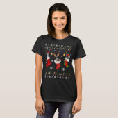 おもしろい縁どCollie Christmas Socks Lights Gift Do Tシャツ (正面フル)