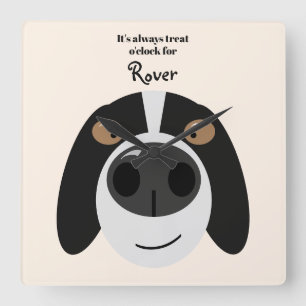 おもしろい縁どCollie dog treat Acrylic Wall Clock スクエア壁時計