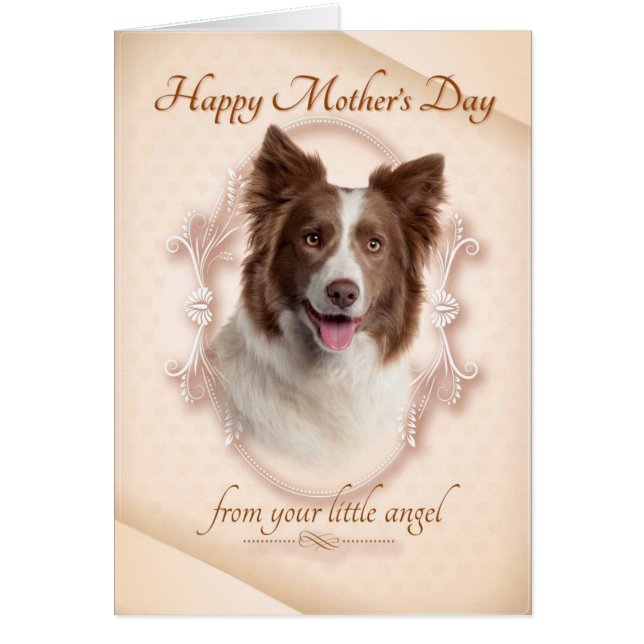 おもしろい縁どCollie Mother's Day Card (正面)