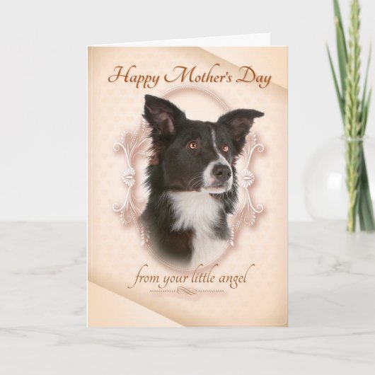 おもしろい縁どCollie Mother's Day Card カード (正面)