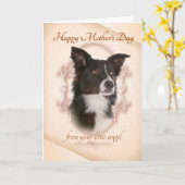 おもしろい縁どCollie Mother's Day Card カード (黄色い花)