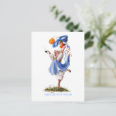 おもしろい羊の忍びの芸術「女と踊り」 ポストカード (スタンド正面)