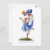 おもしろい羊の忍びの芸術「女と踊り」 ポストカード (正面/裏面)