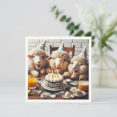 おもしろい羊の誕生日の招待,パーティー動物 招待状 (スタンド正面)
