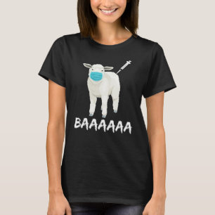 おもしろい羊飼いマスクアンチ農家用ワクチン Tシャツ