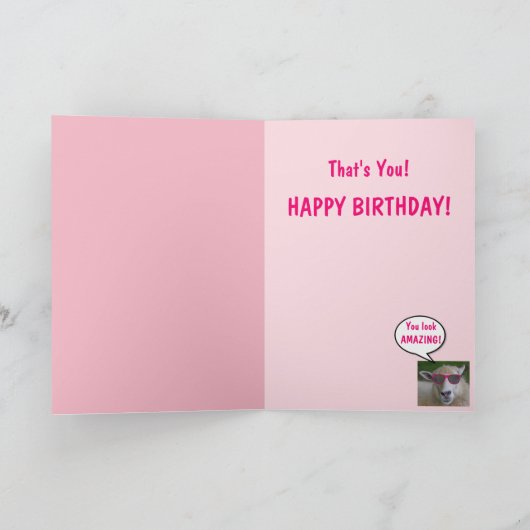 おもしろい羊50と素晴らしい誕生日 カード (内部)