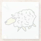 おもしろい羊 ガラスコースター (裏面)