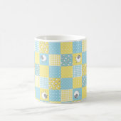 おもしろい羊:国 – スタイルフェイクパッチワークマグ コーヒーマグカップ (中央)