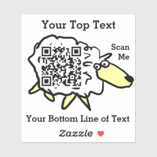 おもしろい羊QRコードシール シール (シート)