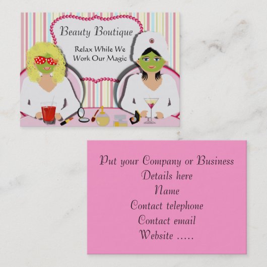 おもしろい美しいサロンヘルススパ 名刺 (正面/裏面)