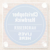 おもしろい美容室壁プラークスタイルガラスコースター ガラスコースター (裏面)