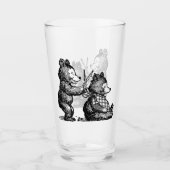 おもしろい美容師ベア タンブラーグラス (正面)