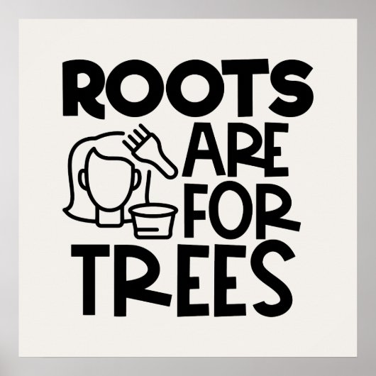 おもしろい美容師ワードアートのルーツ ポスター (正面)