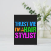 おもしろい美容師信頼する私はヘアスタイリスト カード (スタンド正面)