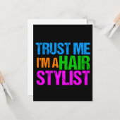 おもしろい美容師信頼する私はヘアスタイリスト カード (正面/裏面インサイチュ)