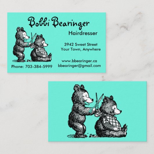 おもしろい美容師名刺 – カスタマイズ準備完了 名刺 (正面/裏面)