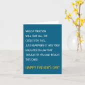 おもしろい義娘が贈るハッピーファザーズデー家族 カード (黄色い花)