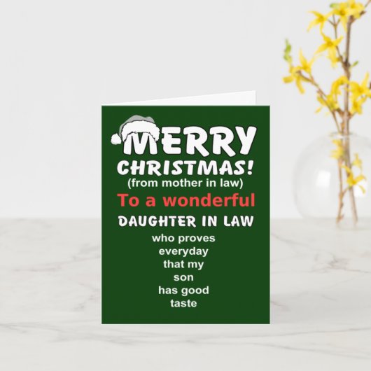 おもしろい義理の娘 カード (黄色い花)