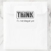 おもしろい考えフレーズは違法ではないステッカー スクエアシール (バッグ)