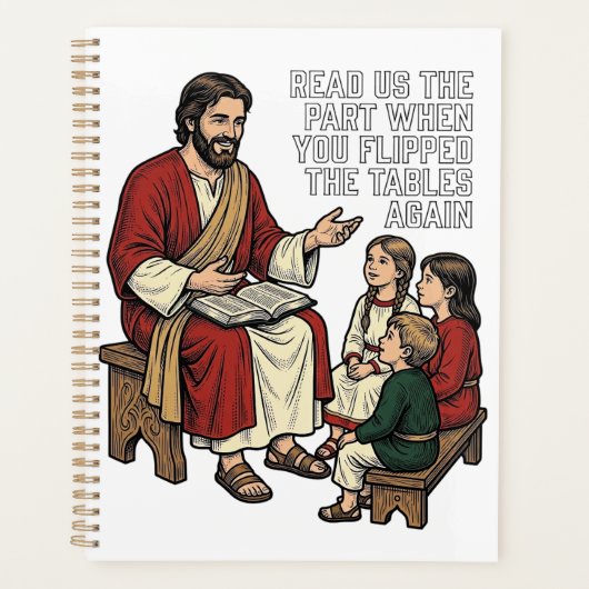 おもしろい聖書のストーリー ヴィンテージ宗教教師Tシャツ プランナー手帳 (正面)