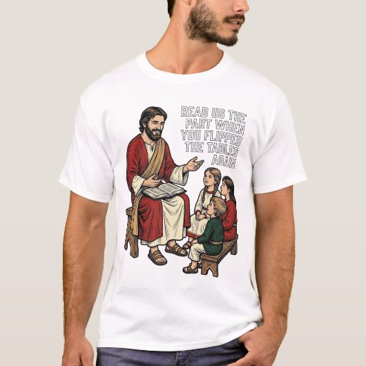 おもしろい聖書のストーリー ヴィンテージ宗教教師Tシャツ Tシャツ (正面)
